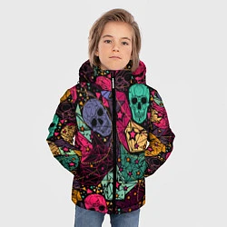 Куртка зимняя для мальчика Маскарад черепов, цвет: 3D-светло-серый — фото 2