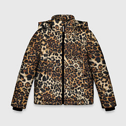 Куртка зимняя для мальчика Шкура леопарда, цвет: 3D-черный