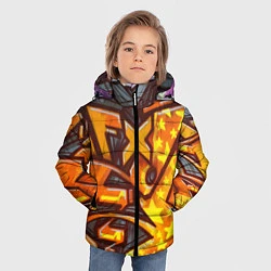 Куртка зимняя для мальчика Orange Graffiti, цвет: 3D-черный — фото 2