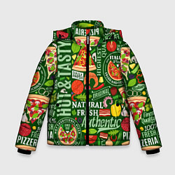 Куртка зимняя для мальчика Итальянская пицца, цвет: 3D-красный