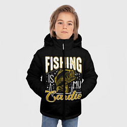 Куртка зимняя для мальчика Fishing is my Cardio, цвет: 3D-красный — фото 2