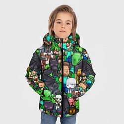 Куртка зимняя для мальчика Жители Майнкрафт, цвет: 3D-светло-серый — фото 2