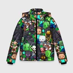 Куртка зимняя для мальчика Жители Майнкрафт, цвет: 3D-черный