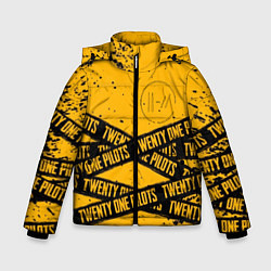 Куртка зимняя для мальчика 21 Pilots: Yellow Levitate, цвет: 3D-черный
