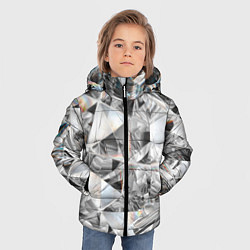 Куртка зимняя для мальчика Бриллиантовый блеск, цвет: 3D-светло-серый — фото 2