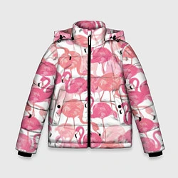 Куртка зимняя для мальчика Рай фламинго, цвет: 3D-черный