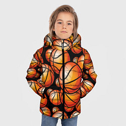 Куртка зимняя для мальчика Баскетбольные яркие мячи, цвет: 3D-черный — фото 2