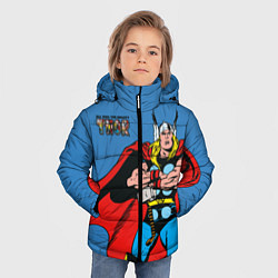 Куртка зимняя для мальчика All hail the mighty Thor цвета 3D-черный — фото 2