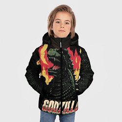 Куртка зимняя для мальчика Flame Godzilla, цвет: 3D-светло-серый — фото 2
