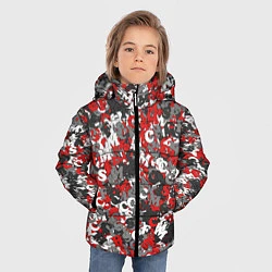Куртка зимняя для мальчика Камуфляж с буквами F C S M, цвет: 3D-светло-серый — фото 2