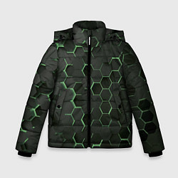 Зимняя куртка для мальчика Объемные зеленые соты