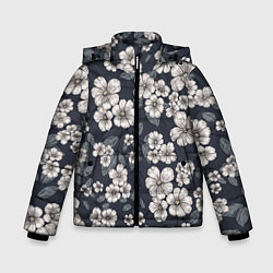 Куртка зимняя для мальчика Цветочный букет, цвет: 3D-светло-серый