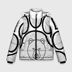 Куртка зимняя для мальчика Душа севера - след медведя, цвет: 3D-черный