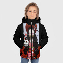 Куртка зимняя для мальчика Клинок рассекающий демонов, цвет: 3D-черный — фото 2