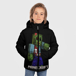 Куртка зимняя для мальчика MINECRAFT ЗОМБИ, цвет: 3D-черный — фото 2