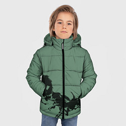Куртка зимняя для мальчика Черные кони, цвет: 3D-черный — фото 2