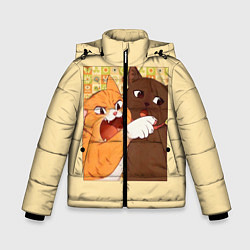 Куртка зимняя для мальчика Woman yelling at Cat meme, цвет: 3D-светло-серый