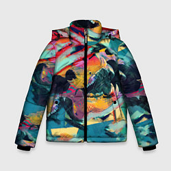Куртка зимняя для мальчика Абстрактный рисунок, цвет: 3D-светло-серый