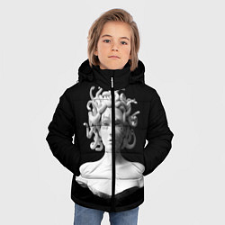 Куртка зимняя для мальчика Горгона с татуировками, цвет: 3D-черный — фото 2