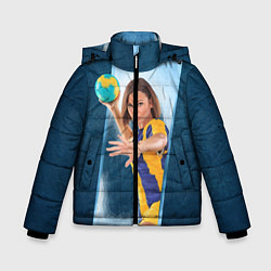 Куртка зимняя для мальчика Гандболистка, цвет: 3D-черный