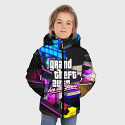 Куртка зимняя для мальчика GTA:VICE CITY, цвет: 3D-светло-серый — фото 2