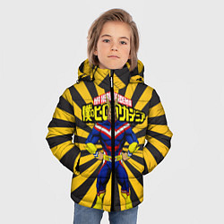 Куртка зимняя для мальчика MY HERO ACADEMIA желтые полосы, цвет: 3D-светло-серый — фото 2