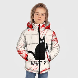 Куртка зимняя для мальчика What cat, цвет: 3D-черный — фото 2