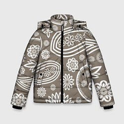 Куртка зимняя для мальчика Цветочная роспись, цвет: 3D-красный