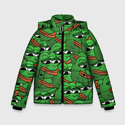 Куртка зимняя для мальчика Pepe The Frog, цвет: 3D-светло-серый