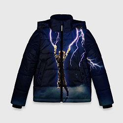 Куртка зимняя для мальчика ГРОЗНЫЙ КОШАК, цвет: 3D-черный