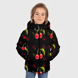 Куртка зимняя для мальчика Вишенки, цвет: 3D-черный — фото 2