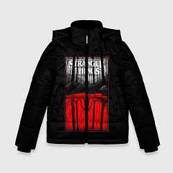 Куртка зимняя для мальчика Очень странные дела, цвет: 3D-черный