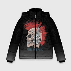 Куртка зимняя для мальчика Rebel hard music, цвет: 3D-черный