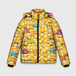 Куртка зимняя для мальчика Смайлики Emoji, цвет: 3D-красный