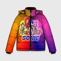 Куртка зимняя для мальчика Команда Соника, цвет: 3D-черный