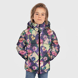 Куртка зимняя для мальчика Цветочный пазл, цвет: 3D-черный — фото 2
