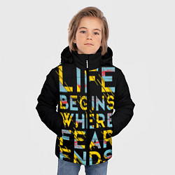 Куртка зимняя для мальчика Life Begins Where Fear Ends, цвет: 3D-красный — фото 2