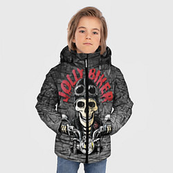 Куртка зимняя для мальчика Веселый байкер, цвет: 3D-светло-серый — фото 2