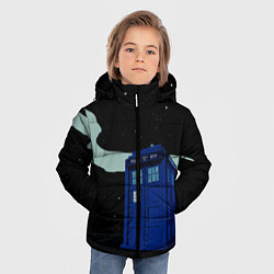 Куртка зимняя для мальчика ТАРДИС, цвет: 3D-черный — фото 2