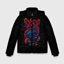 Куртка зимняя для мальчика Ктулху, цвет: 3D-черный