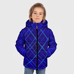 Куртка зимняя для мальчика Сине-черная геометрия 3D, цвет: 3D-светло-серый — фото 2