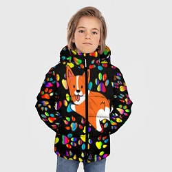Куртка зимняя для мальчика Корги Цветные лапки, цвет: 3D-черный — фото 2