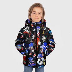 Куртка зимняя для мальчика Sonic паттерн, цвет: 3D-черный — фото 2
