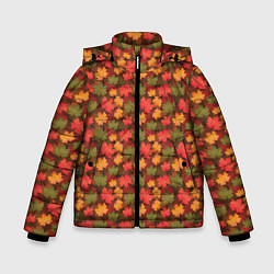 Куртка зимняя для мальчика Maple leaves, цвет: 3D-черный
