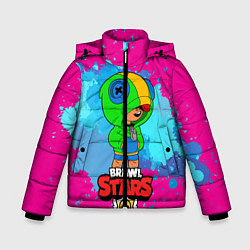 Куртка зимняя для мальчика Brawl Stars Leon брызги, цвет: 3D-красный