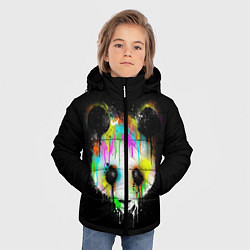 Куртка зимняя для мальчика Панда в краске, цвет: 3D-светло-серый — фото 2