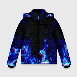Куртка зимняя для мальчика СИНИЙ ОГОНЬ ГЛИТЧ, цвет: 3D-черный