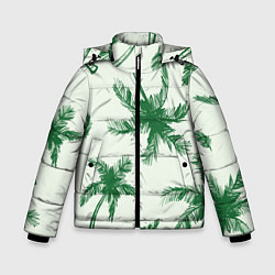 Куртка зимняя для мальчика Пальмовый рай, цвет: 3D-черный