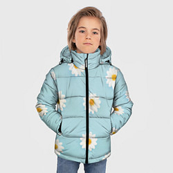 Куртка зимняя для мальчика Узор с ромашками, цвет: 3D-красный — фото 2