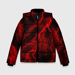 Куртка зимняя для мальчика МОЛНИЯ RED NEON, цвет: 3D-черный